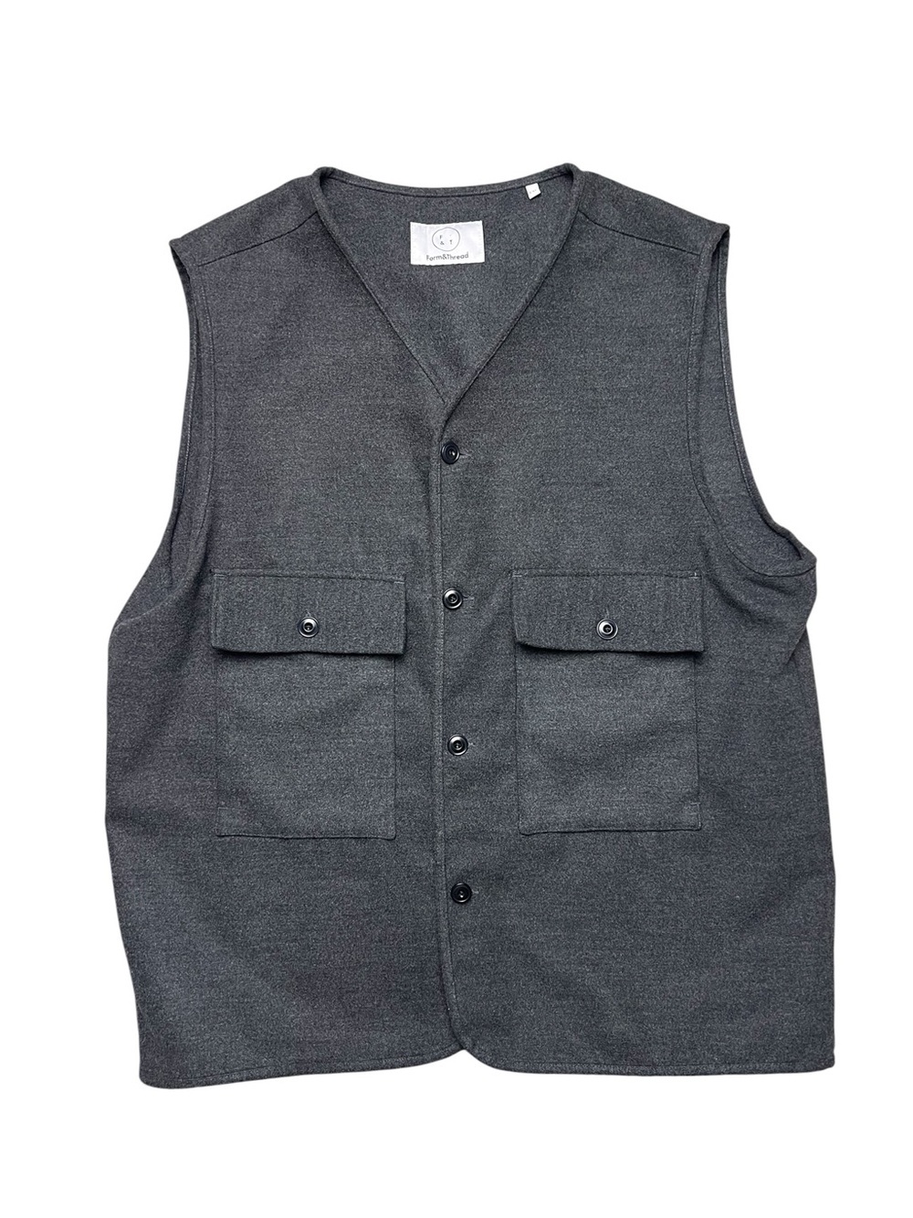 Form&Thread Charcoal Gray Vest Button Front Closure With Pockets Men’s Size XXL